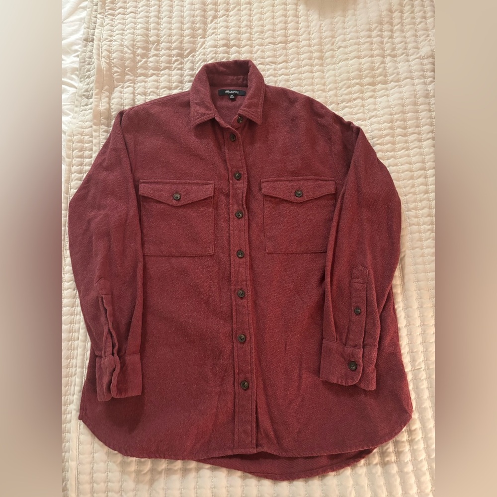 Madewell Women’s Maroon Flannel Shirt Jacket, size XS, great condition